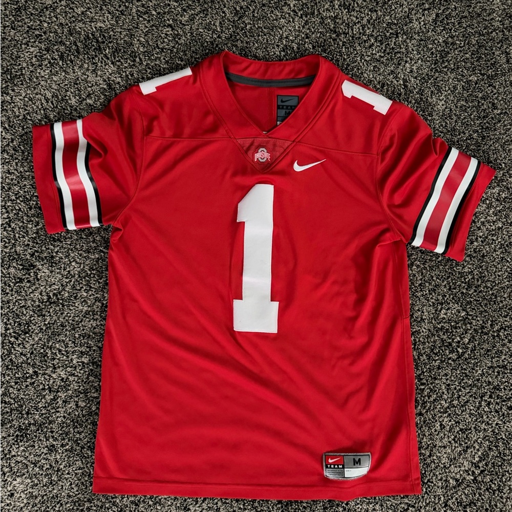 MENS NIKE OHIO STATE OSU BUCKEYES SCARLET RED #1 LIMITED FOOTBALL JERSEY MEDIUM